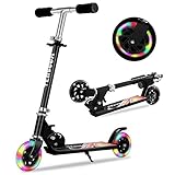 TENBOOM Roller Kinder Scooter 6 Jahre, 2 LED aufleuchten Räder Tretroller, Mädchen Jungen Klappbar...