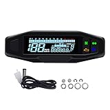 KAOLALI Universal-Digital-Tachometer für Motorrad, mit LCD-Display, Vergaser, Kilometerzähler mit...