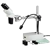 AmScope SE400-Z Kompaktes Stereo-Boom-Arm-Mikroskop mit Fester Linse und Schwanenhals-LED-Licht,...