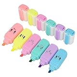 6 pcs Mini-Textmarkern,Pastell-Textmarker,Assorted Colors No Bleed Dry Fast Easy to Hold,zum...