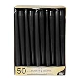 Papstar Leuchterkerzen / Halterkerzen schwarz (50 Stück) Durchmesser 2.2 cm, Länge 25 cm, lange...