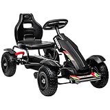 HOMCOM GoKart, Tretfahrzeug, Tretauto mit Handbremsen, Kinderfahrzeug mit verstellbarem Sitz, Pedal,...