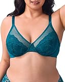 ZEBELL Spitzen-BHs in Übergröße für Damen, Bügel, volle Abdeckung, Netz-Bralette, kein...