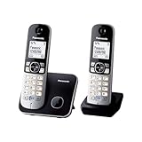 Panasonic KX-TG6812GB DECT Schnurlostelefon DUO ohne Anrufbeantworter (strahlungsarm, Eco-Modus, GAP...