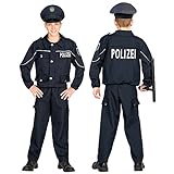 Widmann - Kinderkostüm Polizist, Oberteil, Hose und Jacke, Beruf, Gesetzeshüter, Mottoparty,...