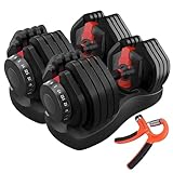 HAKENO 2x24kgVerstellbare Hanteln 15 in 1 Hantelset Einstellbare Platzsparende Hanteln, Kraftraining...