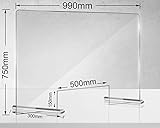 Manschin Laserdesign Spuckschutz Acrylglas Niesschutz Spuckschutz Thekenaufsteller (990x750mm...
