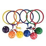 Lixstyea 6 Stück Regenbogenfarben Fußkreisel Ball - Springring Bewegung Spaß Toys für Kinder,...