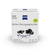 ZEISS Brillen-Reinigungstücher mit Alkohol 200 Stück zur schonenden & gründlichen Reinigung Ihrer...