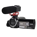 5K Videokamera Camcorder, 56 MP Digitalkamera Recorder mit 3 Zoll IPS Touchscreen, 18 fachem Zoom,...