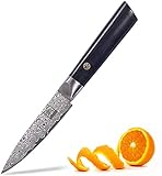 zayiko Black Edition Damastmesser Officemesser 9 cm Klinge extrem scharf aus 67 Lagen I Damast...