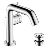 hansgrohe Tecturis S Fine - Waschtischarmatur mit Push-Open Ablauf, energiesparend (CoolStart),...