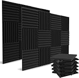 16er-Pack Akustikplatten, 2,5 x 30,5 x 30,5 cm, selbstklebende Akustikschaumplatten,...