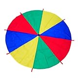 LEADSTAR Regenbogen Schwungtuch Kinder 2m Bunt Fallschirm mit 8 Griffe Parachutes Spielzeug...