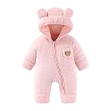 JiAmy Baby Winter Schneeanzug, Kleinkind Bär Kapuze Fold-Over Fäustlinge Füßlinge Overall...