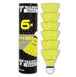 Talbot Torro Badminton-Ball TECH 350 6, 6er Dose, Korb: Gelb, Geschwindigkeit Blau-Mittel, M