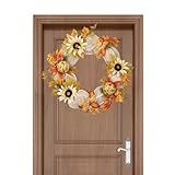 Shurzzesj Sonnenblumenkranz, Sonnenblumenkränze für die Haustür, künstliche Herbst-Sonnenblume,...