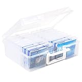 GREELUE Fotobox, Sortierboxen für Kleinteile, 16 innere Fotohalter, Aufbewahrungsbox Transparent...