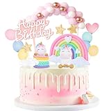 AOTWAN Einhorn Tortendeko Geburtstag, Tortendeko Einhorn Mädchen 2023 Neu, Einhorn Kuchen Topper...