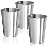 com-four® 3x Edelstahl-Trinkbecher - leichter Becher aus Edelstahl 304 - Campingbecher 300 ml -...