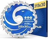 FALKENWALD® Kreissägeblatt 315x30 mm speziell für Bauholz & Holz mit Nägel - kompatibel mit...