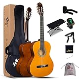 Winzz Konzertgitarre 4/4 Erwachsene, Klassische Gitarre Anfänger Set für Kinder ab 11+ Jahre -...