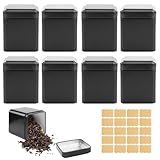 AXVRAV 10 Stück Klassische Eckige Teedose, 7 x 7 x 8.5 cm Teedosen für Losen Tee, inkl 20...