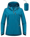 Outdoor Ventures Damen Regenjacke 10000MM Wasserdicht Leichte Gefüttert Packbar Sportjacke...