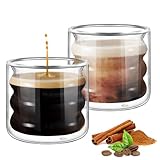 ecooe Einzigartige Spiralförmig Gläser 120ml Espresso Gläser Doppelwandige Espressotassen Glas...
