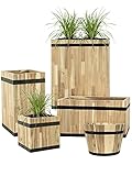 Pflanzwerk® Pflanzkübel Cup Holz Ø46cm 100% Bio-AKAZIENHOLZ Weinfass Holzfass *Frostbeständiger...