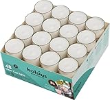 bolsius Genuine Tea Light Candles in Clear Holder Cups Bulk 48 Set. Long Burning 8hr, Unscented, for...