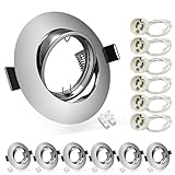 Wondlumi 6er Set Einbaustrahler LED GU10 Rahmen LED Spots 230V Chrom Rund Schwenkbar Deckenspots...