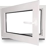 Kellerfenster - Kunststoff - Fenster - weiß - BxH: 60 x 40 cm - 600 x 400 mm - DIN Rechts - 3 fach...