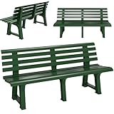 Casaria® Gartenbank Sitzbank Wetterfest Kunststoff 240kg Belastbarkeit Rückenlehne 3-Standfüße...