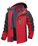 TACVASEN Regenjacke Herren Outdoorjacke Wasserdicht Atmungsaktiv Funktionsjacke Übergangsjacke...