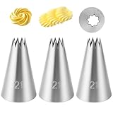 3 Stück Profi Spritztüllen Kuchen Dekorieren Tipps Tüllen für Spritzbeutel Edelstahl Nahtlos...