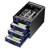 CENMATE Hybrid 3*3.5 RAID HDD+3*M.2 NVMe Gehäuse mit Lüfter für 2.5/3.5' SATA HDD/SSD und...