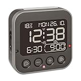 TFA Dostmann Bingo 2.0 digitaler Funk-Wecker, 60.2552.01, invertiertes Display, 2 Weckalarme, Datum...