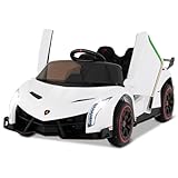 FANTASK Lamborghini Kinder Elektroauto 12V, Kinderauto Elektro mit 2,4 G Fernbedienung & LED...