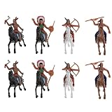 STOBOK Indian Modellfiguren Pferde Kunststoff Indianer Reiten Figuren Native American Figuren...