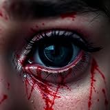 Schwarz Farbige Linsen & Geprüfte Kontaktlinsen - Grußlige Tageslinsen für Halloween & Fasching -...