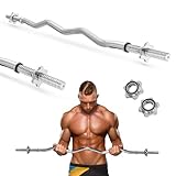 Gymtek Kurzhantelstangen – Langhantelstange 120cm Länge - Ø 28mm – Krafttraining - Fitness...