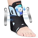 KTQUICK Verstellbare Sprunggelenkbandage mit Drehknopf, Fußbandage mit Abnehmbarem Stabilisator...