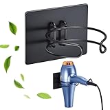 LOXSUN Föhn Halterung, Fönhalter Ohne Bohren, Edelstahl Föhnhalter Wand, Halterung für Fön...