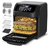 LLIVEKIT Heißluftfritteuse Heißluft-Backofen 12L, Mini-Backofen 1800W mit 6 Zubehör & Rezeptbuch,...