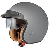 Jethelm mit Visier by BS Way: Hochwertiger Motorradhelm, ECE-Zertifiziert für Herren und Damen -...