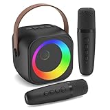 Jeefu Karaoke Maschine mit 2 Karaoke Mikrofon, Tragbaren Bluetooth Lautsprecher für...
