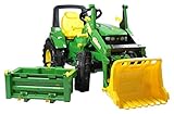 Rolly Toys 710379 - John Deere 7930 Trettraktor, 3 – 8 Jahre mit Frontlader, Transportmulde, grün