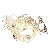 LuoAXINN Metallmaske Halloween Strass Halbgesicht Maskerade Männer Frauen Partymaske für Partys...
