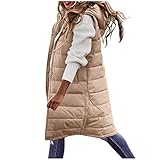 Weste Damen Lang Steppweste Winter Daunenweste Übergangsweste Winterjacke Longweste Winterweste...